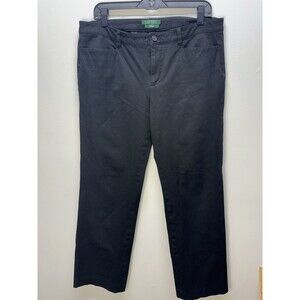 Lauren Ralph Lauren Women’s Adelle Black Stretch Straight Leg Pants Cotton Sz 12